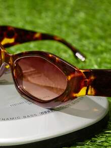 1pc/2pcs Plastic Geometric Cat Eye Frame Bohemian Style Summer Beach Holiday Travel UV Protection Women Sunglasses - Hawksbill - View 3