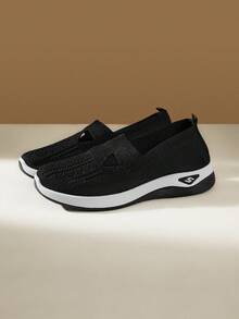 CUCCOO EASI Ins Super Fire Purple Mesh Grandma Shoes, Light And Comfortable Women's Shoes, Spring And Summer Commuting Shoes - Cloth black - View 2