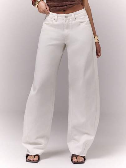 Normani Quần jean denim ống loe màu trơn đa năng dành cho nữ, kiểu dáng thường ngày.