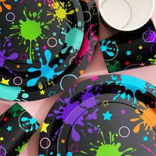 Bộ đĩa, khăn ăn và cốc dùng một lần màu đen in hình graffiti, phục vụ 20 người. Bộ đồ dùng tiệc dùng một lần này (bao gồm đĩa, khăn ăn và cốc) rất phù hợp cho các bữa tiệc sinh nhật, đám cưới và dã ngoại gia đình. - Xem 6