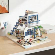 DIY木制工艺房屋玩具，创意建筑模型，微型组装装饰品，亲子工艺迷你房屋，儿童3D组装创意教育模型房屋，小礼物，生日礼物，亲子互动玩具，教育玩具。 - 彩色 - 查看 2