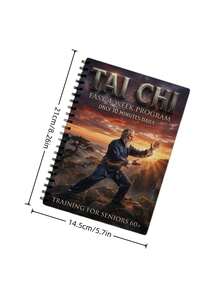 1pc Tai Chi Themed Planner, 50 Pages, Spiral-Bound Notebook, Perfect Gift For Tai Chi Enthusiasts Suitable For Study Office Work And Back-To-School Season - 28 Days Tai Chi Martial Arts Concept - View 2