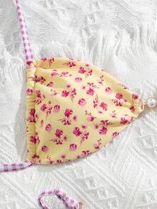 Swim Mod Women's 2 Pieces Swimsuit Set, Sexy Vacation Elegant Halter Style Ladies Beach Wear, Spring/Summer - Multicolor - View 3