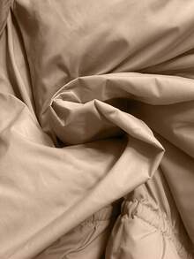 SHEIN LUNE Women's Casual Multi-Function Detachable Sleeve Waist Down& Feathers Coat - Khaki - View 9