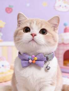 PETSIN 1 chiếc vòng cổ hoa nơ cho thú cưng, vòng cổ cho mèo, vòng cổ cho chó, điều chỉnh được chu vi cổ, phụ kiện thú cưng, quà tặng ngày lễ, đồ dùng cho thú cưng - Nhiều màu - Xem 6