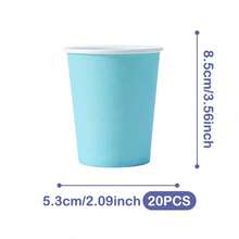 Bộ bát đĩa, khăn ăn và cốc dùng một lần màu xanh nhạt, phục vụ 20 người. Bộ đồ dùng tiệc dùng một lần này (bao gồm bát đĩa, khăn ăn và cốc) rất phù hợp cho các bữa tiệc sinh nhật, đám cưới và dã ngoại gia đình. - Xem 7