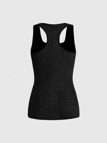 ROMWE Grunge Punk Summer Festival Punk Style Slit Neck Fitted T-Shirt - Black - View 2