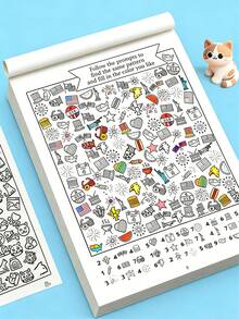 MINKOJA 1000+ Pictures, 32-Page Find And Color Activity Book | Fun Focus And Attention Workbook, Educational Early Learning Tool For Home And School Use, Printed On Paper - Multicolor - View 5