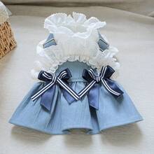 PETSIN 1pc Pet Lace Ruffled Shoulder Strap Skirt, Spring And Summer Thin Princess Style Dress, Cat/Dog Universal Clothing - mixed color - View 10