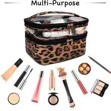 1个时尚小丑豹纹化妆包，双层旅行化妆包，洗漱包，非常适合日常和假日使用，是送给女性的独特礼物创意。化妆旅行洗漱包必备礼品收纳拉链配件美甲包，梳妆台，旅行，收纳，化妆包，洗漱包，桌面收纳包，化妆包，梳妆配件，化妆包，旅行，包，梳妆台，旅行必备，旅行必备，梳妆配件，化妆包，大容量，大号化妆包。 - 彩色 - 查看 7