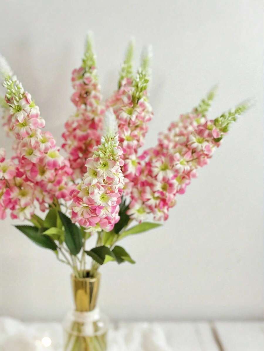 29.2英寸粉色满天星仿真花,翠雀花丝绸花,长茎风信子仿真花,质感逼真,适用于婚礼、家居、户外派对花艺布置、桌面装饰、花园、酒店、酒吧、厨房、壁炉花瓶装饰、秋季万圣节、感恩节、圣诞节派对用品、DIY拱形花环装饰、女孩礼物 - 粉色 - 查看 1