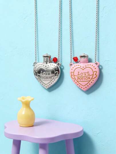 Joivida Dây chuyền hình trái tim 3D độc đáo phong cách retro, dây chuyền hình chai độc đáo, dây chuyền phong cách cô gái Mỹ nóng bỏng, dây chuyền hình chai ma thuật trái tim, mặt dây chuyền hình chai, Dopamiace, dây chuyền thời trang tối giản dành cho nữ, quà tặng hàng ngày, hẹn hò, tỏ tình, kỷ niệm, ngày Valentine, phụ kiện ngọt ngào dành cho cô gái nóng bỏng, dây chuyền đa chức năng.