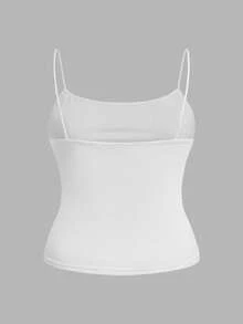 SHEIN EZwear 3件套加大码女式侧边褶皱无袖吊带背心，适合夏季穿着 - 彩色 - 查看 4