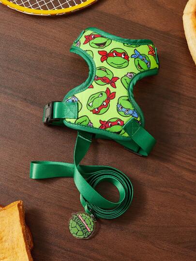 TEENAGE MUTANT NINJA TURTLES | SHEIN 1 Set Of Cartoon Pattern Printed Pet Travel Straps And Leash Sets, A Variety Of Sizes To Choose From, And The Length Of The Strap Can Be Adjusted, Suitable For Cats And Dogs