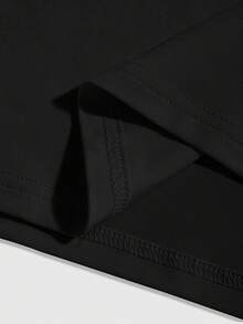 ROMWE MEN Street Life 男士字母蜘蛛印花休闲圆领短袖T恤，夏季 - 黑色 - 查看 5