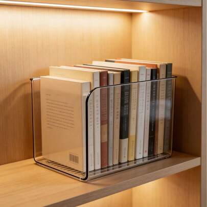 A High-Quality Thickened Acrylic Transparent Creative Simple Large-Capacity Bookshelf, Desk Book And Document Storage Rack, A Back-To-School Season Essential