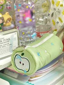 1Pc Green Apple Pencil Case Small Cute Highly Attractive Cosmetic Bag Large Capacity Simple Student Stationery Storage Bag - Single Piece - View 4