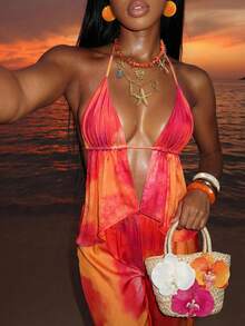 Slaydiva New Women's Tankini Printed 3 PiecesPants Tankini Beach Outfit - Multicolor - View 1