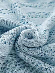 Breezaya 2026春夏新款欧美风性感修身腰部休闲度假日常户外女士浪漫海滩派对晚宴海边针织米色女式毛衣连衣裙，镂空慵懒舒适，适合情人节穿着。 - 藍色 - 查看 5