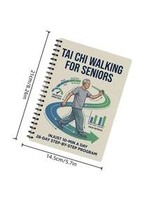 1pc Tai Chi Themed Planner, 50 Pages, Spiral-Bound Notebook, Perfect Gift For Tai Chi Enthusiasts Suitable For Study Office Work And Back-To-School Season - 28-Day Tai Chi Spiral Step - View 2