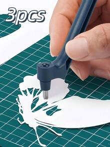 1pc Paper Craft Cutting Tools, Including A Set Square, 360-Degree Rotating Blade, Stainless Steel Craft Knife, Utility Knife, And Art Cutting Tools, Suitable For Templates, Vinyl, And Scrapbooks. - Multicolor - View 1
