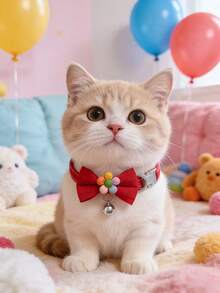 PETSIN 1 chiếc vòng cổ hoa nơ cho thú cưng, vòng cổ cho mèo, vòng cổ cho chó, điều chỉnh được chu vi cổ, phụ kiện thú cưng, quà tặng ngày lễ, đồ dùng cho thú cưng - Nhiều màu - Xem 18