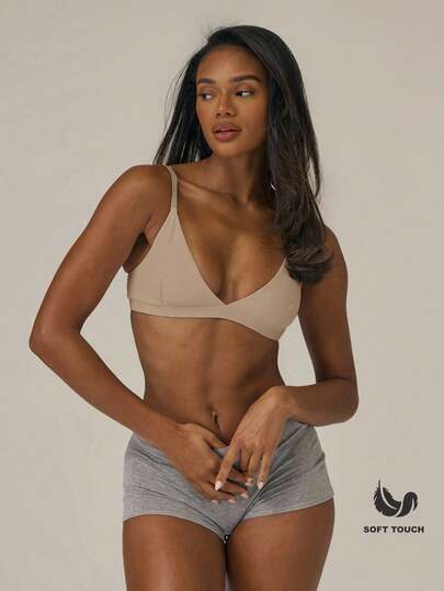 MUSERA ESSENTIALS Soft Touch Strappy Sports Bralet Basic Casual Airport Holiday Sexy Fall Winter Christmas