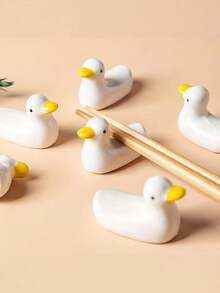 Cirelle 1pc Ceramic Chopstick Holder And Cutlery Rack, Duck Shaped Chopstick Pillow Storage Rack, Suitable For Cutlery Racks, Knife Fork Spoon Racks, Table Decoration Ornaments, Creative Spoon Fork Racks, Kitchen Chopstick Placement Racks, Suitable For Christmas, Halloween, New Year Gifts - View 5