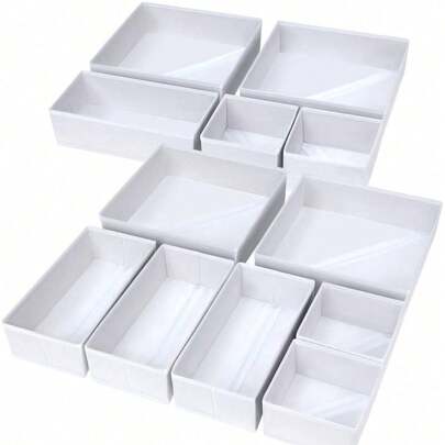 9 6 3 1 Pack Cloth Drawer Storage Bins Collapsible Washable Closet Organizer Boxes White For Underwear Bra Sock Tie Scarf Wardrobe Bedroom Storage Solutions