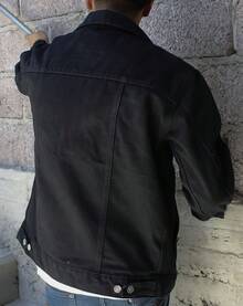 Chamarra Vaquera de Mezclilla para Caballero Estilo Casual - Negro - Ver 5