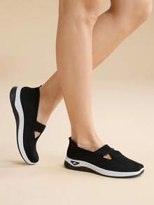 CUCCOO EASI Ins Super Fire Purple Mesh Grandma Shoes, Light And Comfortable Women's Shoes, Spring And Summer Commuting Shoes - Cloth black - View 8