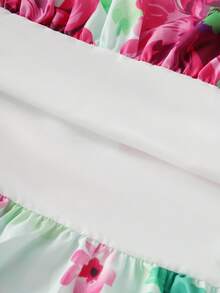 Franclia Falda de línea A con estampado floral elegante de verano para mujer (estampado irregular) - Multicolor - Ver 8