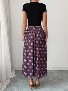 GlowEve Retro Polka Dot A-Line High Waist Skirt, Loose Fit Flattering, New Arrival Spring/Summer - Multicolor - View 2