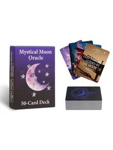 1pc Mystical Moon Oracle Card Deck-Insightful Fortune Telling Cards With Keywords For Guidance On Timing, Life Choices & Relationships, Tarot Cards For Beginners, Funny Party Board Game, Paper Material, Suitable For Teens & Adults - Multicolor - View 6