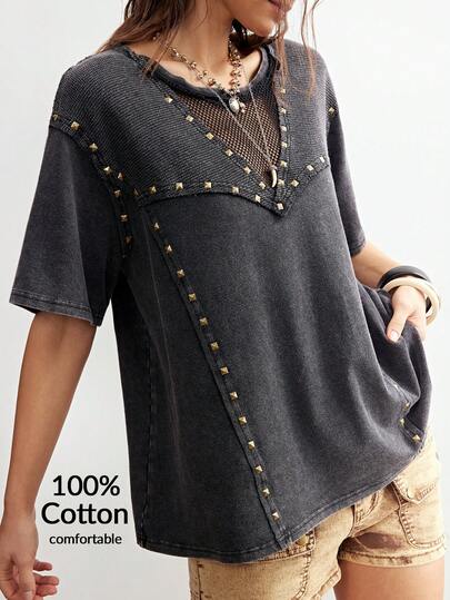 Bohemela 女士休闲纯色针织T恤