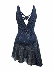 Menodora SHEIN Sport Trang phục khiêu vũ Latin chuyên nghiệp dành cho nữ - Màu xanh hải quân - Xem 13