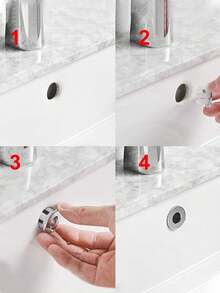 1/5Pcs Antique Style Sink Overflow Cover, Decorative Basin Overflow Hole Cap For Bathroom Wash Basin - Gold - View 9