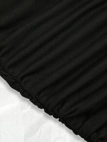 Pariaura 女士黑色短袖不对称肩部金属扣双层下摆收腰休闲度假日常约会迷你连衣裙，春夏黑色迷你连衣裙荷叶边连衣裙黑色连衣裙褶边连衣裙女士黑色连衣裙女士迷你连衣裙黑色荷叶边连衣裙黑色连衣裙生日单肩夏季连衣裙性感度假连衣裙黑色度假连衣裙黑色单肩连衣裙女士单肩连衣裙黑色夏季连衣裙可爱黑色连衣裙女士休闲连衣裙荷叶边下摆连衣裙 - 黑色 - 查看 3
