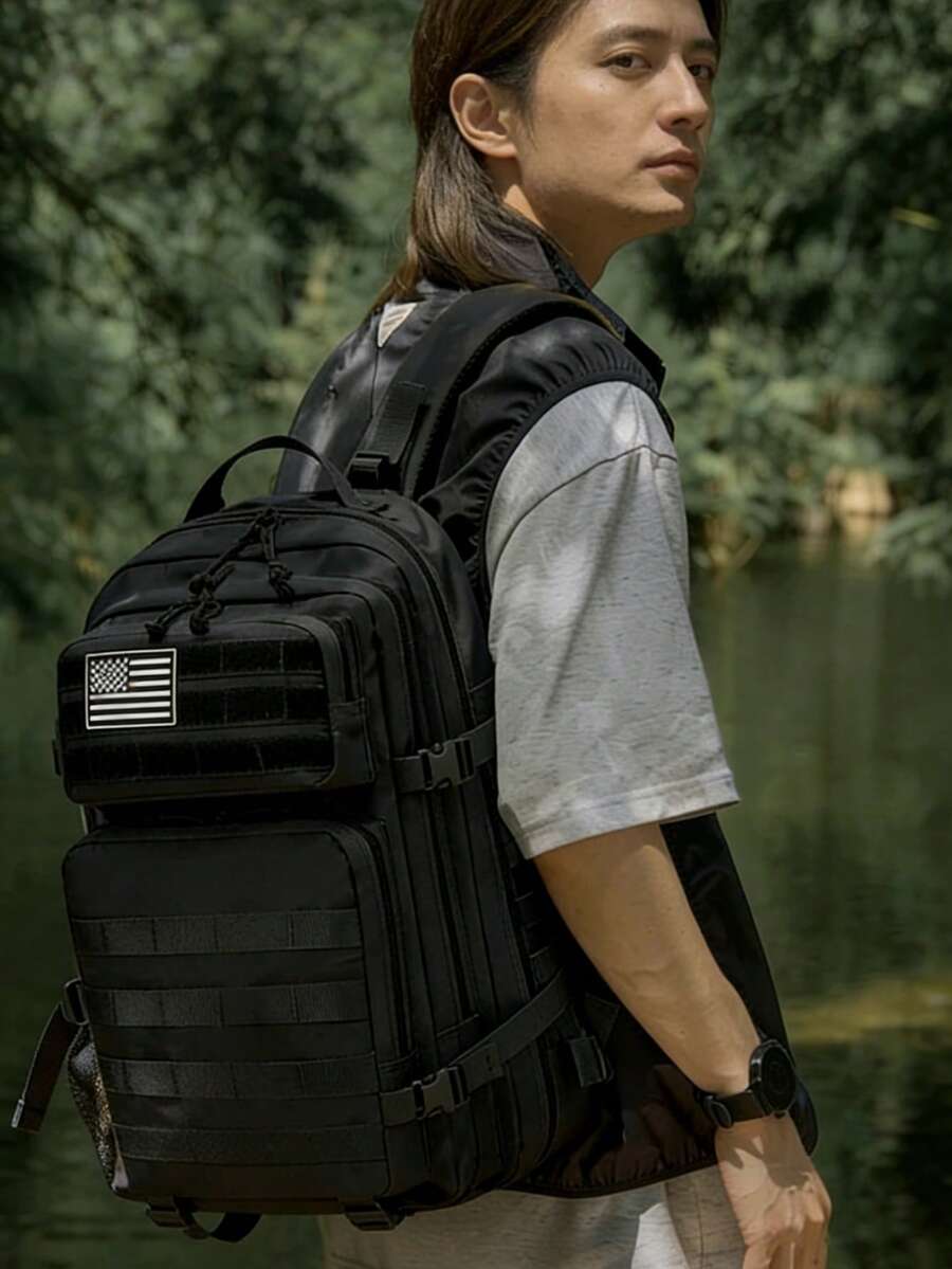 Outdoor Camouflage Tactical Backpack, Large Capacity Backpack, Large 3P Bag, Hiking Bag, Military Enthusiast Backpack, Outdoor Leisure - Multicolor - View 1