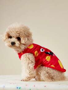 PETSIN 1pc Pet Cat Dog Polka Dot Cute Monster Print Breathable Comfortable Pet Vest - Multicolor - View 9