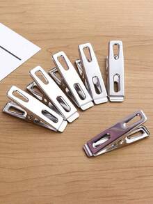 100/240个不锈钢木制晾衣绳夹，晾衣绳夹，小型晾衣绳夹，防风夹。 - 銀色 - 查看 2