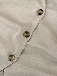 GlowEve Chaqueta de mujer con cuello en V, plisada, sin mangas, romántica, elegante, casual, para ir al trabajo, citas, fiestas y cenas, para primavera/verano - Albaricoque - Ver 3