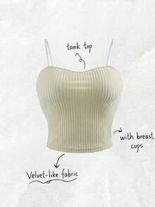 Chiquease 优雅时尚的质感面料亮面白色吊带背心，适合叠穿或单穿，女士，秋冬季 - 淡黃色 - 查看 9