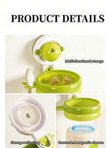 Zazumi Dopamine Color Cartoon Style Plastic Magnetic Toothbrush Cup Holder, Apple Sticker, Multi-Color Optional, Red Yellow Green Apple Sticker, Wall Without Drilling Installationwash Cup Toothbrush Holder, Bathroom Wash Set Hanger Rack Saves Space Suction Cup Design, Detachable Waterproof Multi-Functional Bathroom Storage Organizer, Home Dorm Travel Storage Organizer - multicolor - View 6