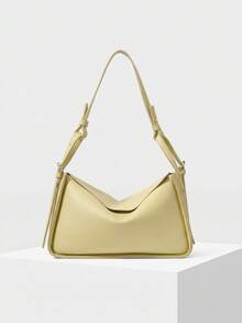 MOTF PREMIUM 女士单肩包，精致简约通勤手提包 - 黃色 - 查看 3