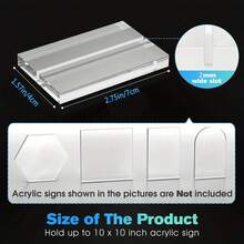20 chiếc giá đỡ thẻ tên bằng acrylic trong suốt có khe, dùng để trưng bày trên bàn, làm bảng hiệu đám cưới, đựng ảnh kỹ thuật số, thực đơn văn phòng, hội nghị, giá đỡ thẻ màu đen, trắng và trong suốt. - Nhiều màu - Xem 3