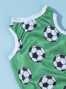 PETSIN 1pc Green Pet Vest For Cats And Dogs, Football World Cup Themed, Sunscreen And Insect-Proof, Summer - Multicolor - View 8