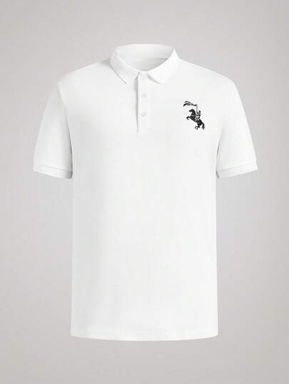 Officeau 男士纯色休闲透气短袖 Polo 衫，夏季