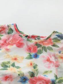 Roelina 女士印花圆领长袖抽绳设计时尚连衣裙 - 彩色 - 查看 7