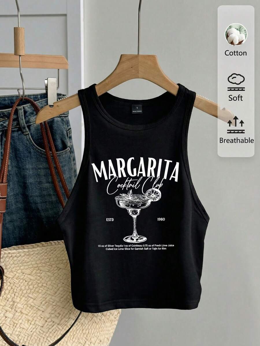 Tseoso Áo tank top nữ dáng ôm, cổ tròn, tối giản, thích hợp cho các buổi tiệc cocktail mùa hè. - màu đen - Xem 1